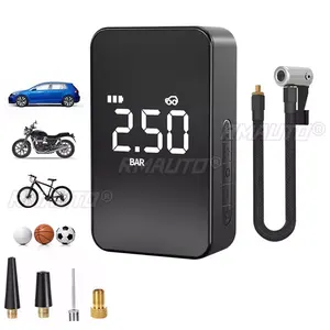 Pompe à air électrique portable sans fil 12V 140PSI 6000mAh pour pneus de voiture, gonfleur numérique de pneus avec mesure de pression / lumière d'urgence - Product Image 2