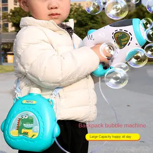Gökkuşağı at dinozor elektrik kabarcık tabancası çocuk sevimli eğlenceli sırt çantası kabarcık makinesi açık oyuncak toptan