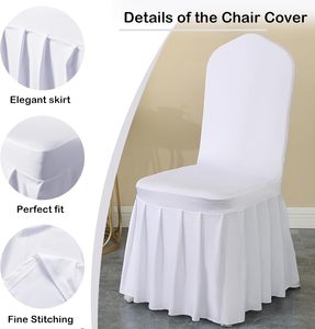 Housses de <span class=keywords><strong>chaise</strong></span> blanches de <span class=keywords><strong>haute</strong></span> qualité en polyester et élasthanne pour banquets, mariages, hôtels, réunions, housses de <span class=keywords><strong>chaise</strong></span> élastiques pour salle à manger - Product Image 2