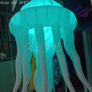 แมงกะพรุนแบบเกลียวยาวไฟ LED สวยงามแขวนตกแต่งแบบพองได้สำหรับงานปาร์ตี้และงานเลี้ยงปลาเจลลี่เป่าลม - Product Image 2