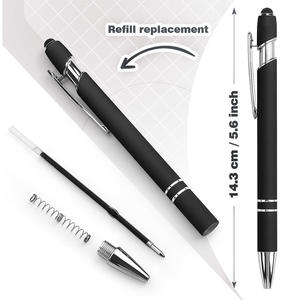 Stylo à bille en plastique promotionnel le moins cher avec écran tactile en caoutchouc souple Stylo à bille - Product Image 3
