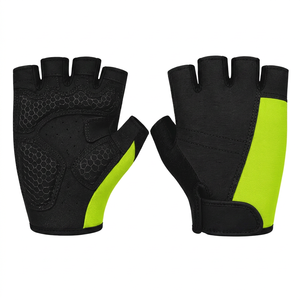 <b>Half</b> Finger Cycling Gloves Neon Accent Anti <b>Slip</b> Gel Pad Fitness Bike Gloves Wholesale OEM Custom Logo - Product Image 1