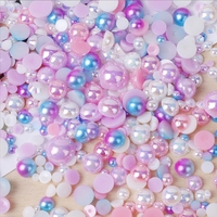 Perles en résine de tailles variées 3-10mm, semi-rondes, imitation perle plastique diamant 50G pour décorations d'ongles, accessoires de bijoux DIY