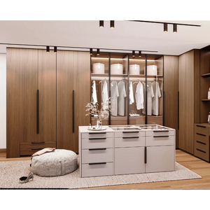 Placards de chambre à coucher Walk-in durables Conceptions de verre contreplaqué <span class=keywords><strong>pour</strong></span> chambre principale Amoires Armoires japonaises <span class=keywords><strong>pour</strong></span> meubles de maison Hôtel Villa - Product Image 3