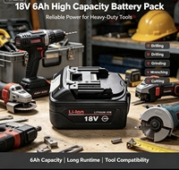 Baterai Lithium Ion 18V6Ah BL1860B Pengganti Baterai Lithium 18V LXT untuk Bor Tanpa Kabel, Paket Baterai 108W Power Zero Memory