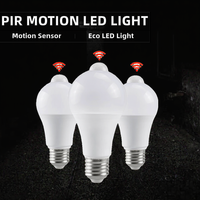 Luz Nocturna LED con Sensor de Movimiento PIR, Lámpara de Ahorro de Energía Infrarroja Automática, Bombilla de Aluminio Ra85 85V-265V E27/B22 IP20 5W 120°