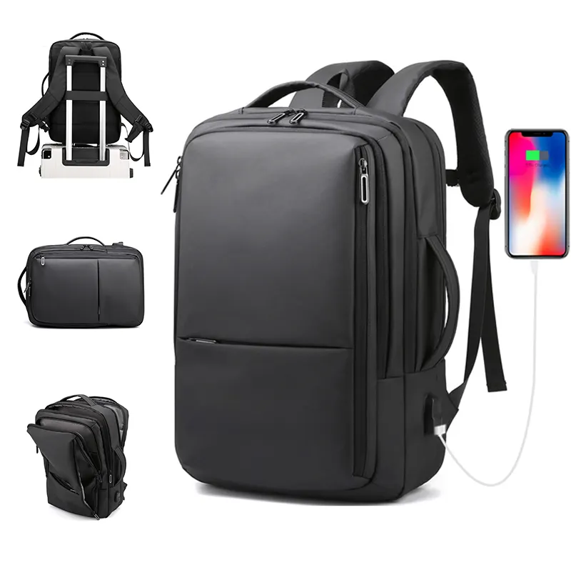 Moda uomo Mochilas Business Travel zaini per Laptop impermeabili con porta di ricarica USB zaini per scuola universitaria per donna uomo