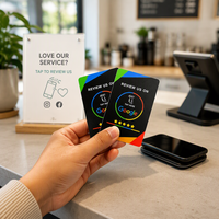 Carte personnalisée en PVC RFID ISO avec NFC et code QR pour les avis Google et les réseaux sociaux Instagram
