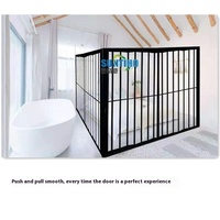 Fabrication en gros de porte coulissante pliante intelligente en alliage d'aluminium épaissi cloison silencieuse porte pliable pour centre commercial