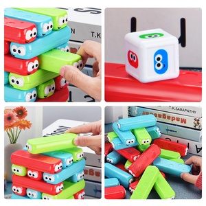 Ensemble de blocs empilables en plastique colorés, <span class=keywords><strong>jeu</strong></span> interactif éducatif pour parents et enfants, construction de tours - Product Image 4