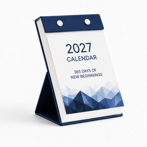 ปฏิทินตั้งโต๊ะสไตล์เกาหลีปี 2027 พร้อมนาฬิกา คำคมสร้างแรงบันดาลใจประจำวัน แผ่นฉีกได้สำหรับจดบันทึกวางแผน ตกแต่งบ้าน - Product Image 1
