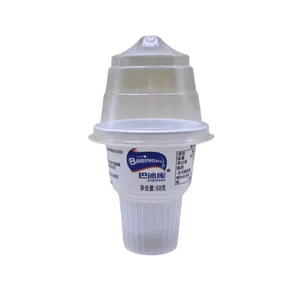 Vente chaude jetable pp matériel yogourt glacé 3oz tasse à dessert à la crème glacée en plastique transparent avec couvercle