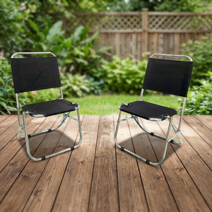 Custom Logo Collapsible Stainless Steel Round Camping <b>Chair</b> for Garden-Minimalist Design - Product Image 2