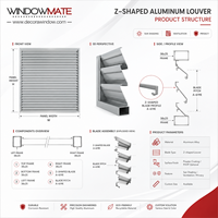 Grille verticale moderne en alliage d'aluminium personnalisée avec persiennes en Z, moustiquaire pour système de ventilation HVAC, écologique, garantie 5 ans