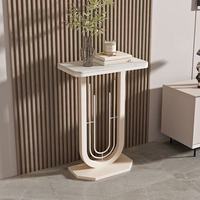 Console en marbre de luxe léger, meuble mural minimaliste moderne pour entrée de maison et salon