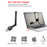 Adaptador WiFi LC 150Mbps USB2.0 RT5370 con antena de 2dBi y soporte IEEE 802.11b/g/n para ordenador y TV Box