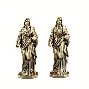 Sculpture religieuse élégante en laiton, statue sacrée en métal avec placage électrolytique pour collection d'art et décoration intérieure - Product Image 5