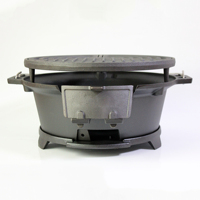 Portable de table Hibachi petit poêle à charbon de bois grilles de barbecue en fonte extérieur