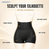 Faja Colombiana de Haute Qualité avec Coussinets pour les Hanches et le Fessier, Taille Haute, Effet Ventre Plat et Remonte-Hanches, Ceinture Amincissante OEM, pour un Fessier Volumineux, Gaine Amincissante pour Femme