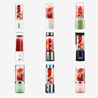 Haute Qualité Rechargeable Petit Usb Sans Fil Électrique Mini Rechargeable 6 Lames Personnel Portable Fruit Juicer Blender Mixer Cup
