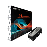 AOZHAN 10ft * 10ft aluminium dudukan Pop Backdrop lipat Tampilan berdiri poliester untuk pameran PoP lurus tampilan latar belakang
