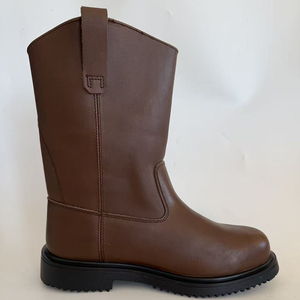 Botas de Trabajo de Seguridad de Cuero Marrón DSF53, Suela Antideslizante, para Todas las Estaciones, Uso Casual - Product Image 2