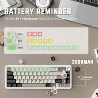 Teclado Mecánico Inalámbrico para Juegos ATTACK SHARK X66 60% con Teclas PBT Intercambiables en Caliente, Teclado RGB Tri-Modo