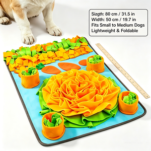 Tapis de reniflement pour chiens, jouet de puzzle interactif pour animaux de compagnie, stimulation mentale, distributeur de nourriture lent, jeu d'enrichissement et d'entraînement en feutre doux - Product Image 4