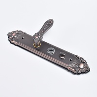 Poignée de porte d'entrée antivol en acier inoxydable de style européen, finition bronze antique rouge, en gros et en stock