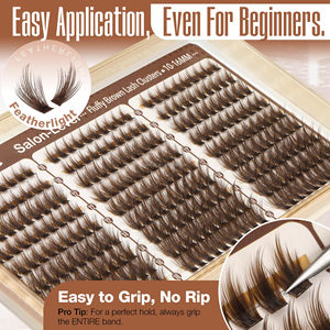 En gros, bouquets de <span class=keywords><strong>cils</strong></span> synthétiques faits main, brun mocha, effilés et vaporeux, pour extension de <span class=keywords><strong>cils</strong></span> DIY, effet mouillé, <span class=keywords><strong>cils</strong></span> style anime - Product Image 3