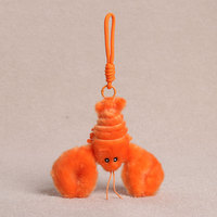 Porte-clés Homard en Peluche Douce, Animal Marin Moelleux, Jouet en Peluche Crabes, Breloque de Sac, Cadeaux Saint-Valentin