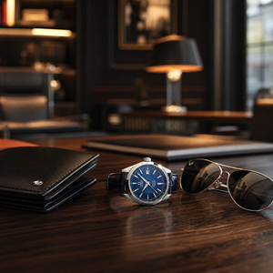 Ensemble cadeau pour <span class=keywords><strong>homme</strong></span> de 5 pièces avec logo personnalisé, ceinture, portefeuille, lunettes de soleil, montre et porte-clés, coffret cadeau d'affaires de luxe - Product Image 5