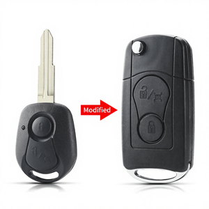 Clé de voiture pliable à distance modifiée à 2 boutons, coque de clé vierge non taillée pour <span class=keywords><strong>SsangYong</strong></span> Actyon <span class=keywords><strong>Kyron</strong></span> Rexton - Product Image 1