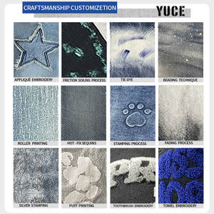 جينز رجالي مستقيم بلون نيلي داكن، قطن خام سميك، تصميم كلاسيكي بقصة عادية، جينز رجالي عالي الجودة مصنوع حسب الطلب - Product Image 6