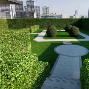 Paneles de pared de seto de boj Artificial para exteriores, respetuosos con el medio ambiente, duraderos, jardín de plástico falso, Fondo de pared verde, planta tipo hierba - Product Image 1