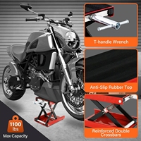 Cric hydraulique à ciseaux pour moto, VTT, scooter, capacité 1100 lbs, table élévatrice pour atelier et garage