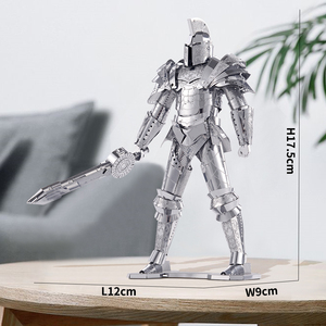 Puzzle 3D en métal Piececool <span class=keywords><strong>Black</strong></span> Knight, assemblage DIY, modèle de figurine d'armure moderne, impression UV, décoration de bureau, cadeau de collection - Product Image 3