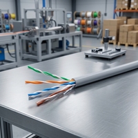 Kabel Patch Cat5e UTP RJ45 Tembaga Padat Jaket PVC LSZH Kabel LAN Berkinerja Tinggi untuk Dalam Ruangan