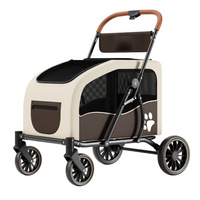 Poussette multifonctionnelle pour chiens de taille moyenne à grande - Sac de transport pliable et portable pour animaux de compagnie - Bagage de voyage pour animaux