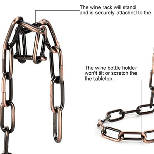 Support de bouteille de vin flottant écologique Magic Iron avec chaîne décorative en corde pour les fêtes - Product Image 3