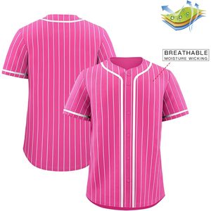 Pinstripe Baseball Jersey Unisex Short Sleeve Moisture Wicking Sports Uniform Regular Fit - Product Image 3