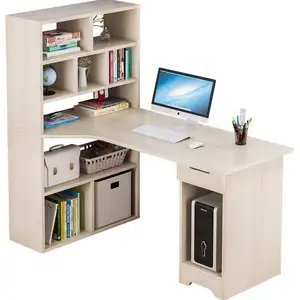 Table d'étude pour ordinateur portable, ordinateur de bureau, blanc, bon marché, Design avec étagère, 1 pièce