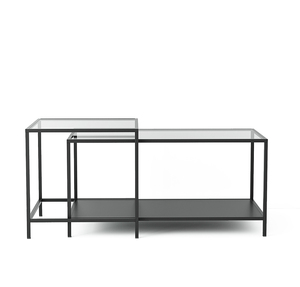 <span class=keywords><strong>Table</strong></span> basse gigogne d'usine, petite <span class=keywords><strong>table</strong></span> basse en métal et <span class=keywords><strong>verre</strong></span>, lot de 2 tables d'appoint pour canapé, <span class=keywords><strong>table</strong></span> à thé pour <span class=keywords><strong>salon</strong></span> - Product Image 2