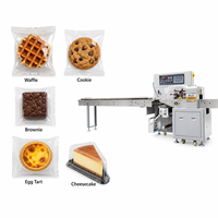 Machine d'emballage multifonctionnelle pour snacks, machine d'emballage de pain, ensacheuse flow pack pour biscuits aux pépites de chocolat pour grandes usines alimentaires