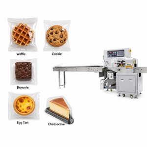 Machine d'emballage multifonctionnelle pour snacks, machine d'emballage de <span class=keywords><strong>pain</strong></span>, ensacheuse flow pack pour biscuits aux pépites de chocolat pour grandes usines alimentaires - Product Image 4