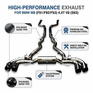 Sistema de Escape Catback Vortex Valvetronic para BMW M8 F91 F92 F93 S63 4.4T V8, Sistemas de Alto Rendimiento en Acero Inoxidable SS304 - Product Image 1