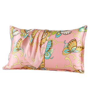 Queen Size 100% Taie d'oreiller en soie Papillon Imprimé Rectangulaire Tissé Housse de <span class=keywords><strong>Coussin</strong></span> avec Enveloppe Style Ouvert pour la Maison ou l'Hôtel - Product Image 1