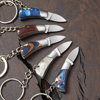 Couteau pliant en acier inoxydable EDC Mini couteau de poche extérieur Porte-clés Pendentif