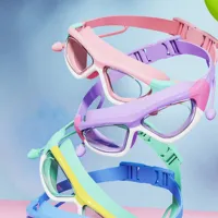 Lunettes de natation OEM à petite monture pour enfants avec bouchons d'oreille Lunettes de natation anti-buée pour enfants Garçons Filles Piscine Lunettes de plage pour enfants
