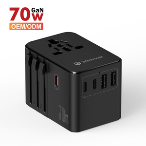 Adaptor daya perjalanan Universal, untuk 2500W 70W 2 port 2 USB + 3 Tipe C - Product Image 1